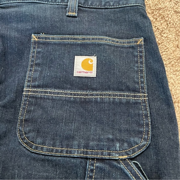 Carhartt Relaxed Fit Double Knee Rugged Flex Jeans Dark Wash Size 40 x 30 - Picture 7 of 12